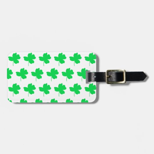 Heldergroene Neon Shamrock personaliseert Bagagela Bagagelabel (Voorkant horizontaal)