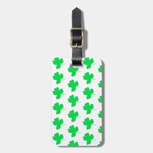 Heldergroene Neon Shamrock personaliseert Bagagela Bagagelabel (Voorkant verticaal)