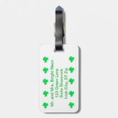Heldergroene Neon Shamrock personaliseert Bagagela Bagagelabel (Achterkant verticaal)