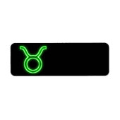 Heldergroene neon - Taurus de Bull Star Sign Etiket (Voorkant)