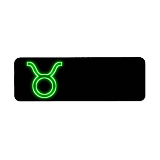Heldergroene neon - Taurus de Bull Star Sign Etiket (Voorkant)