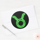 Heldergroene neon - Taurus de Bull Star Sign Ronde Sticker (Envelop)