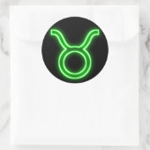 Heldergroene neon - Taurus de Bull Star Sign Ronde Sticker (Tas)