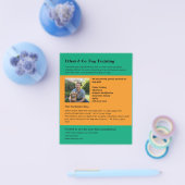 Heldergroene oranje hondentraining huisdierdienste flyer (Enkel)