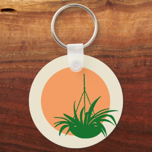 Heldergroene Oranje spin Plant Sleutelhanger (Voorkant)