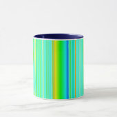 Heldergroene originele verticaal gestreepte mok (Midden)