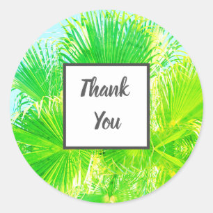 Heldergroene Palm Bedankt Trouwcadeau Sticker