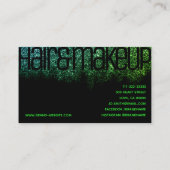 Heldergroene regenboogsparkle Vet fontglamour Visitekaartje (Achterkant)