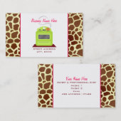 Heldergroene Retro Stove Giraffe Chef Caterer Visitekaartje (Voorkant / Achterkant)