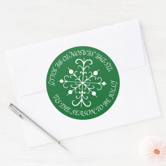 Heldergroene Snowflake Stickers (Envelop)