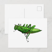 Heldergroene sprinkhaan Insect Cartoon Briefkaart (Voorkant / Achterkant)