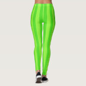 Heldergroene stripe Patroonpatronen Leggings (Achterkant)