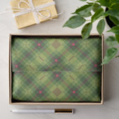 Heldergroene Tartan Plaid Kleurrijke Kerst Tissuepapier (Geschenk)