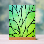 Heldergroene tinten creatief verlofpatroon acryl bord (Neutraal)