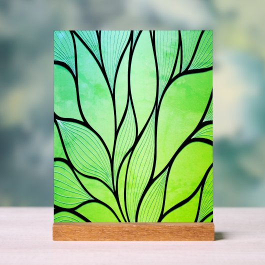 Heldergroene tinten creatief verlofpatroon acryl bord (Neutraal)