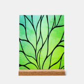 Heldergroene tinten creatief verlofpatroon acryl bord (Voorkant)