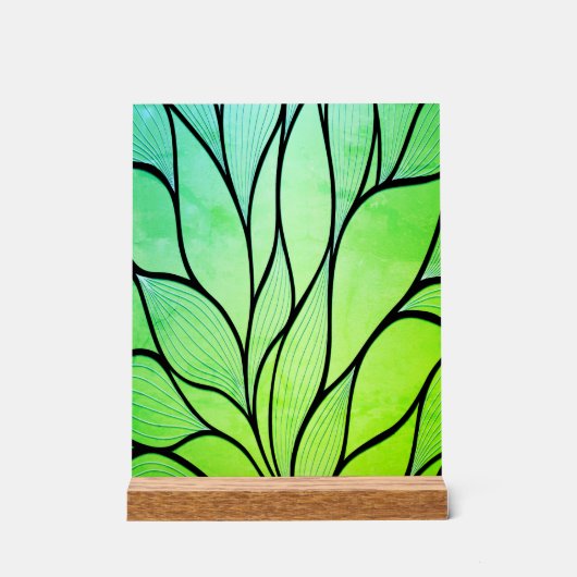 Heldergroene tinten creatief verlofpatroon acryl bord (Voorkant)