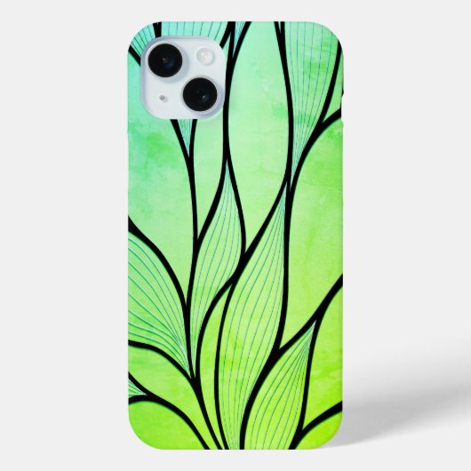 Heldergroene tinten creatief verlofpatroon Case-Mate iPhone case (Achterkant)