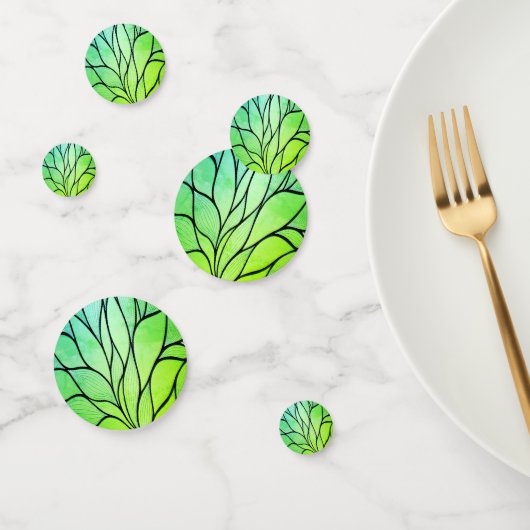 Heldergroene tinten creatief verlofpatroon confetti (Groep)