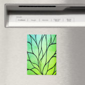 Heldergroene tinten creatief verlofpatroon magneet (Insitu (Vaatwasser))