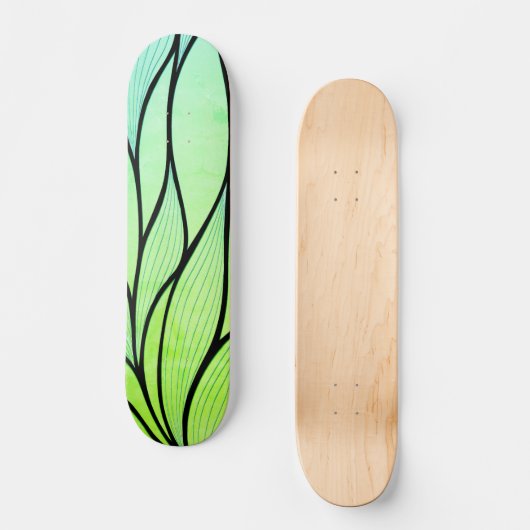 Heldergroene tinten creatief verlofpatroon persoonlijk skateboard (Voorkant)
