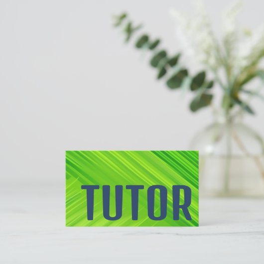 Heldergroene Tutor Visitekaartje (Staand voorkant)