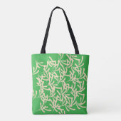 Heldergroene versierde decoratieve  tote bag (Achterkant)