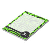 Heldergroene Zebrastrips; ballet Notitieblok (Linkerzijde)