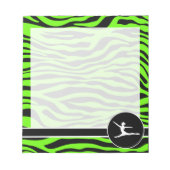 Heldergroene Zebrastrips; ballet Notitieblok (Voorkant)