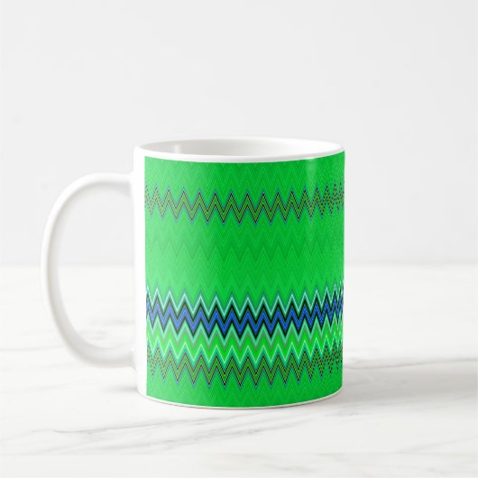 Heldergroene zigzag koffiemok (Links)