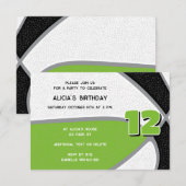 Heldergroene zwarte basketbal meisjes sportfeest kaart (Voorkant / Achterkant)