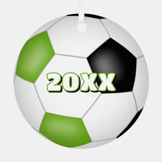 Heldergroene zwarte keepsake voetbalsporter metalen ornament (Achterkant)