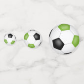 Heldergroene zwarte voetballen kinder partij confetti (Voorkanten)