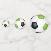 Heldergroene zwarte voetballen kinder partij confetti (Achterkanten)