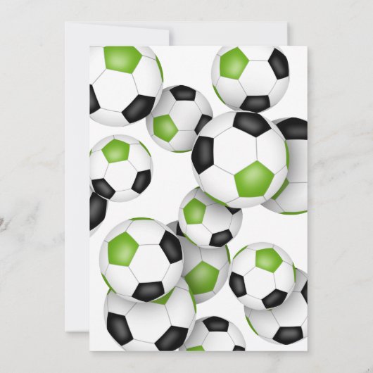 Heldergroene zwarte voetballen Kinderverjaardag Kaart (Achterkant)