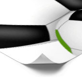Heldergroene zwarte voetballen verjaardagsfeestje poster (Hoek)