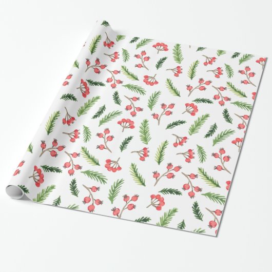 Helderhand getekend kerstmannetje cadeaupapier (Uitgerold)