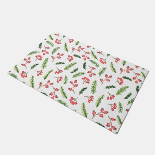 Helderhand getekend kerstmannetje deurmat (Schuin)