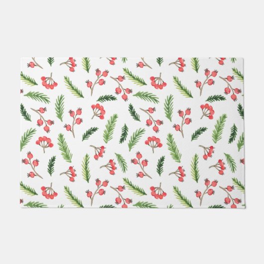 Helderhand getekend kerstmannetje deurmat (Voorkant)