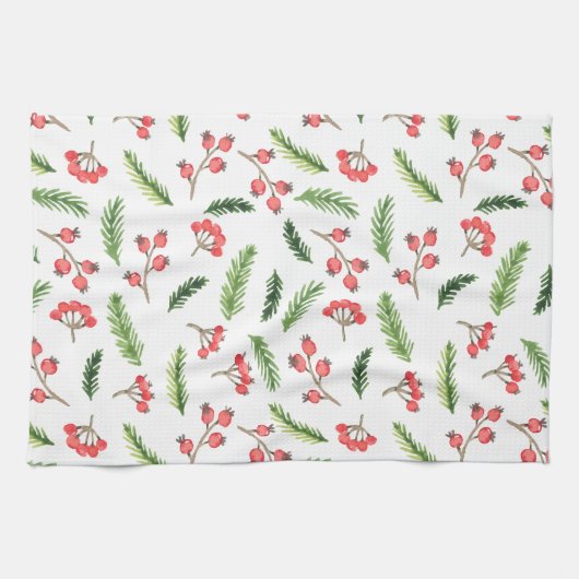 Helderhand getekend kerstmannetje theedoek (Horizontaal)