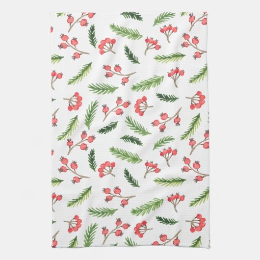 Helderhand getekend kerstmannetje theedoek (Verticaal)