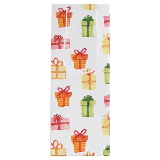 Helderhandgetekende Waterverf Cadeerpakket Wijn Cadeautas (Voorkant)