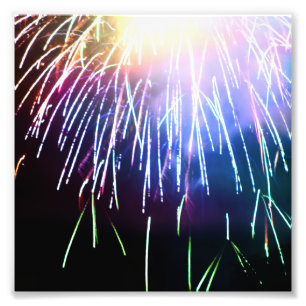Helderheid 4 juli Fireworks 6x6 Square Foto Afdruk