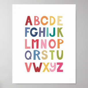 Helderheid ABC Unisex Kinder Room Wall Art Plaque Poster