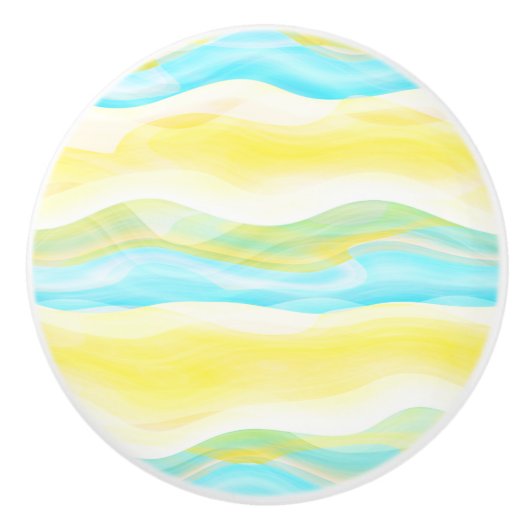 Helderheid Abstract Retro Cool Wave Patroon Keramische Knop (Voorkant)