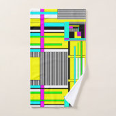 Helderheid abstracte geometrische neonpatroonwerpl bad handdoek (Handdoek)