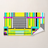 Helderheid abstracte geometrische neonpatroonwerpl bad handdoek (Handdoek)
