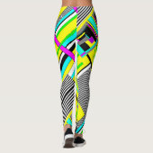 Helderheid abstracte geometrische neonpatroonwerpl leggings (Achterkant)