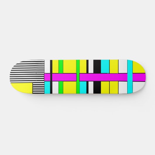 Helderheid abstracte geometrische neonpatroonwerpl persoonlijk skateboard (Horizontaal)