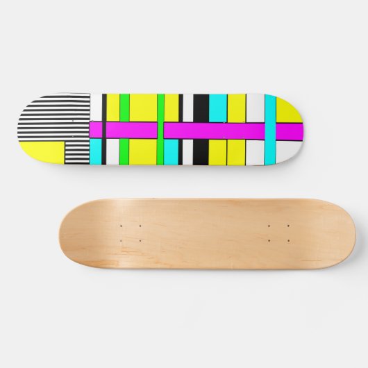 Helderheid abstracte geometrische neonpatroonwerpl persoonlijk skateboard (Horizontaal)